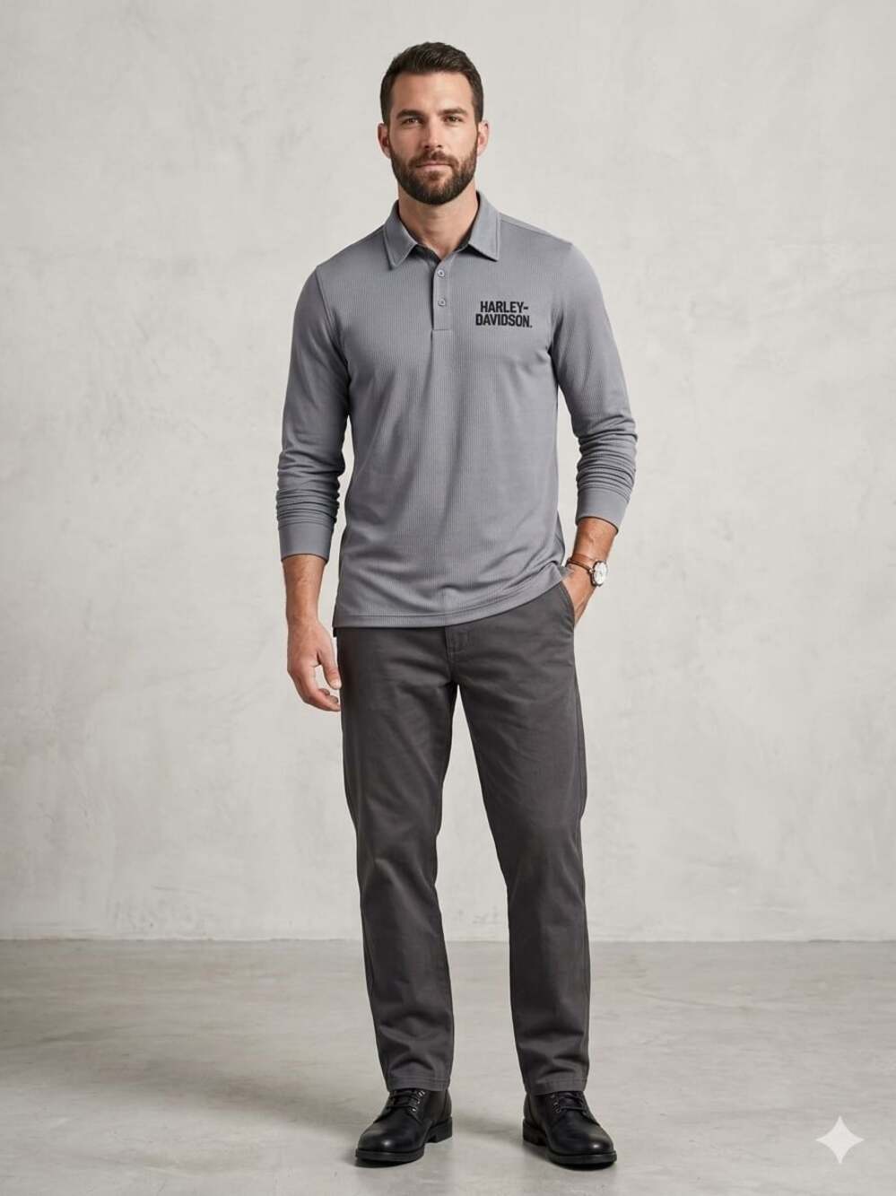Harley-Davidson Barnett El Paso TX Long Sleeve Performance Polo Shirt Size L
